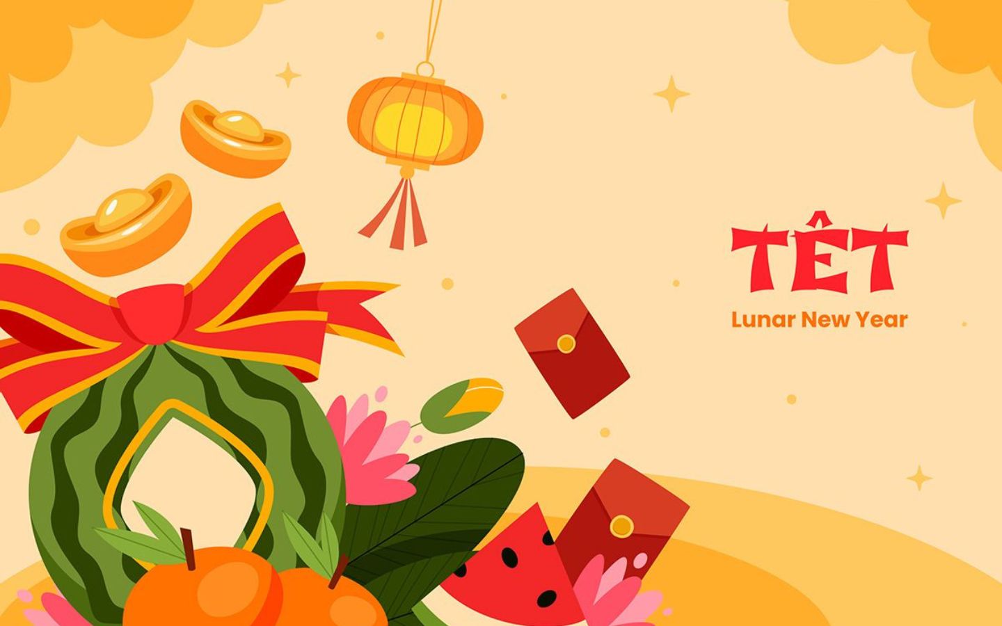 Hình nền Zalo ấn tượng về chủ đề Tết