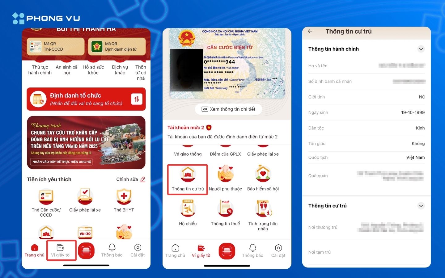 Xem thông tin hộ gia đình và từng thành viên