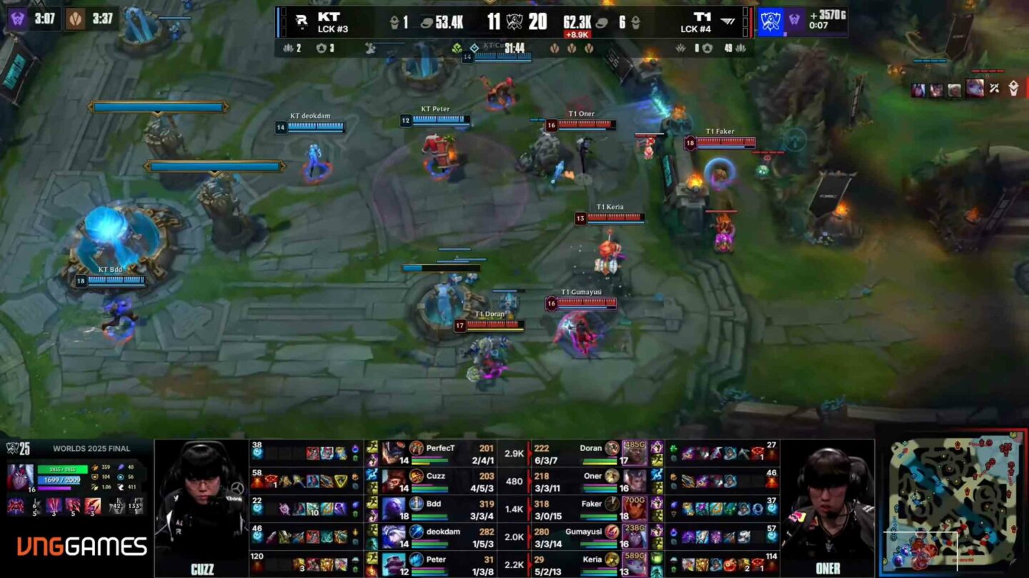 T1 dẫn trước ở ván 1