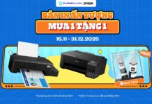 Mua máy in Epson tặng ngay mực in – Cơ hội siêu TIẾT KIỆM cho khách hàng Mua máy in Epson tặng mực in nhận nhiều ưu đãi từ Phong Vũ