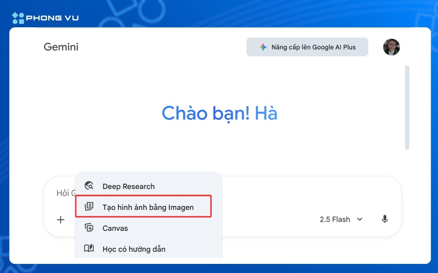 Chọn công cụ tạo ảnh