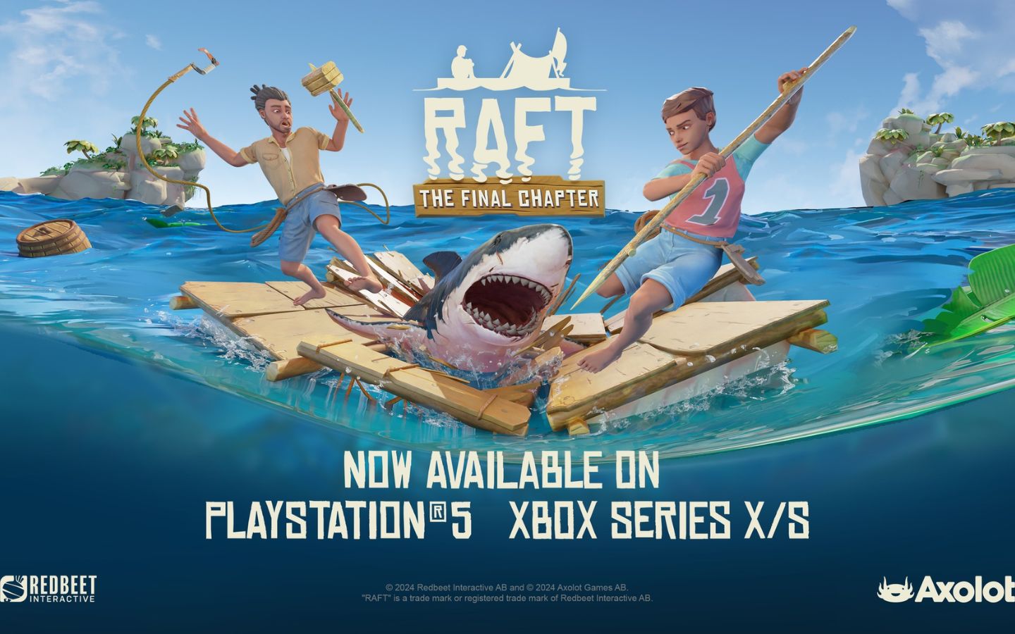 Raft là game sinh tồn thế giới mở giữa đại dương, nơi người chơi bắt đầu chỉ với một chiếc bè nhỏ giữa biển khơi