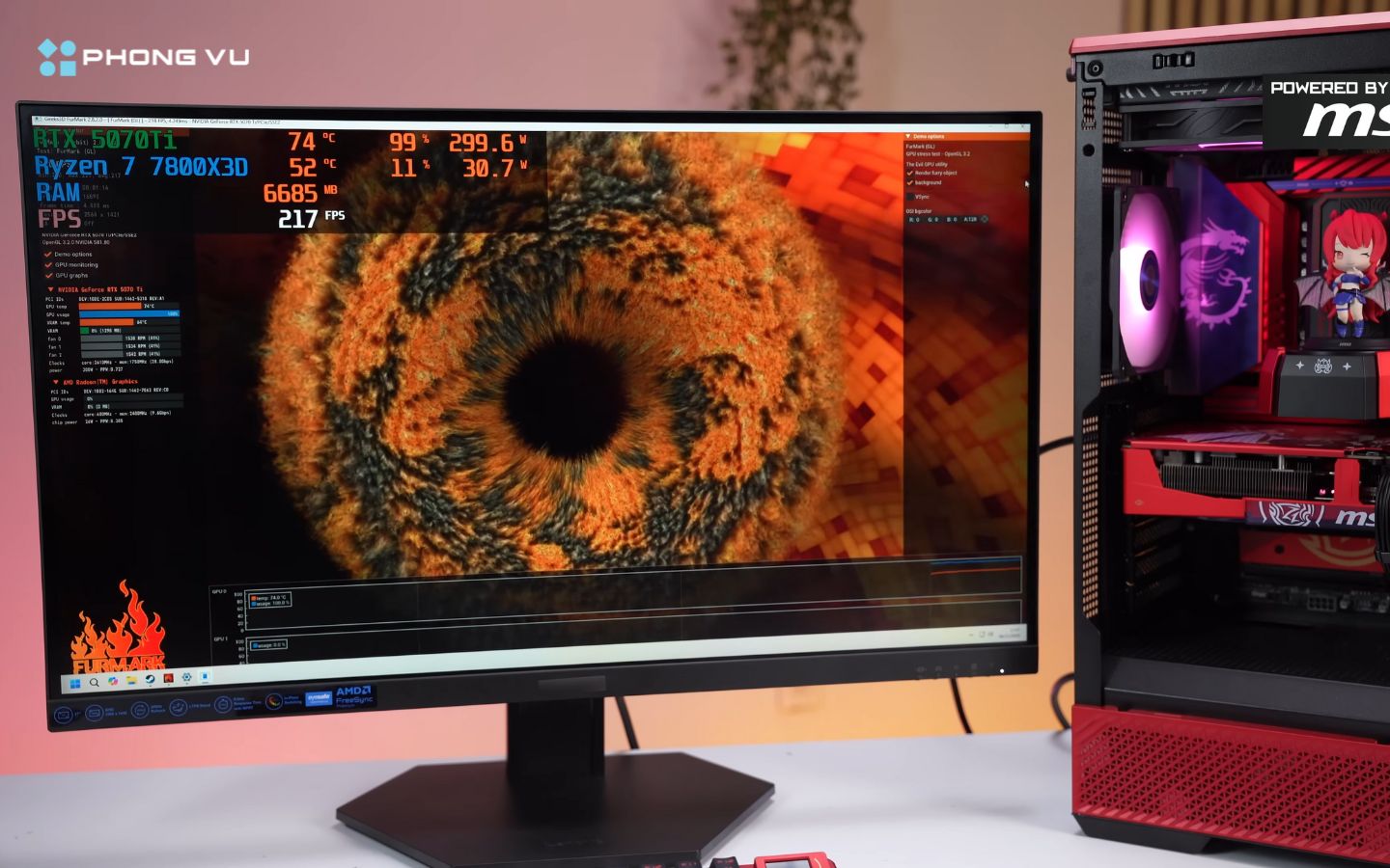 Card cho thấy hiệu năng ấn tượng với nhiệt độ trung bình chỉ 73°C khi stress test