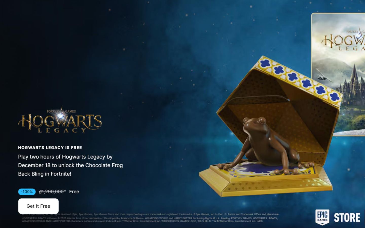 Hogwarts Legacy có giá khoảng 1,29 triệu đồng nay được tặng miễn phí trên Epic Games