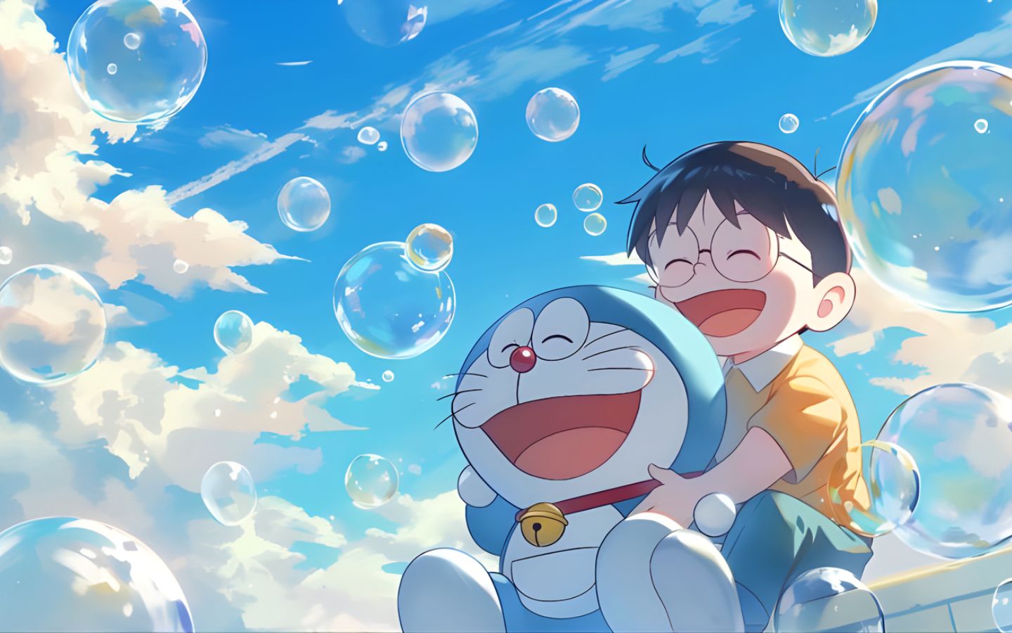 Hình nền doraemon và nobita cực dễ thương cho Macbook