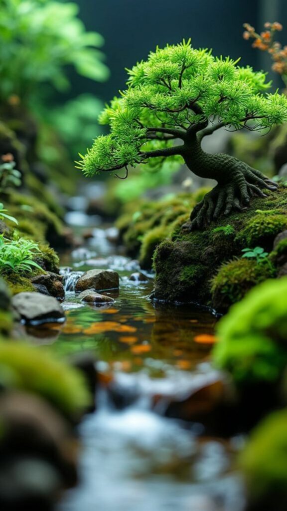 Hình nền cây xanh bonsai 