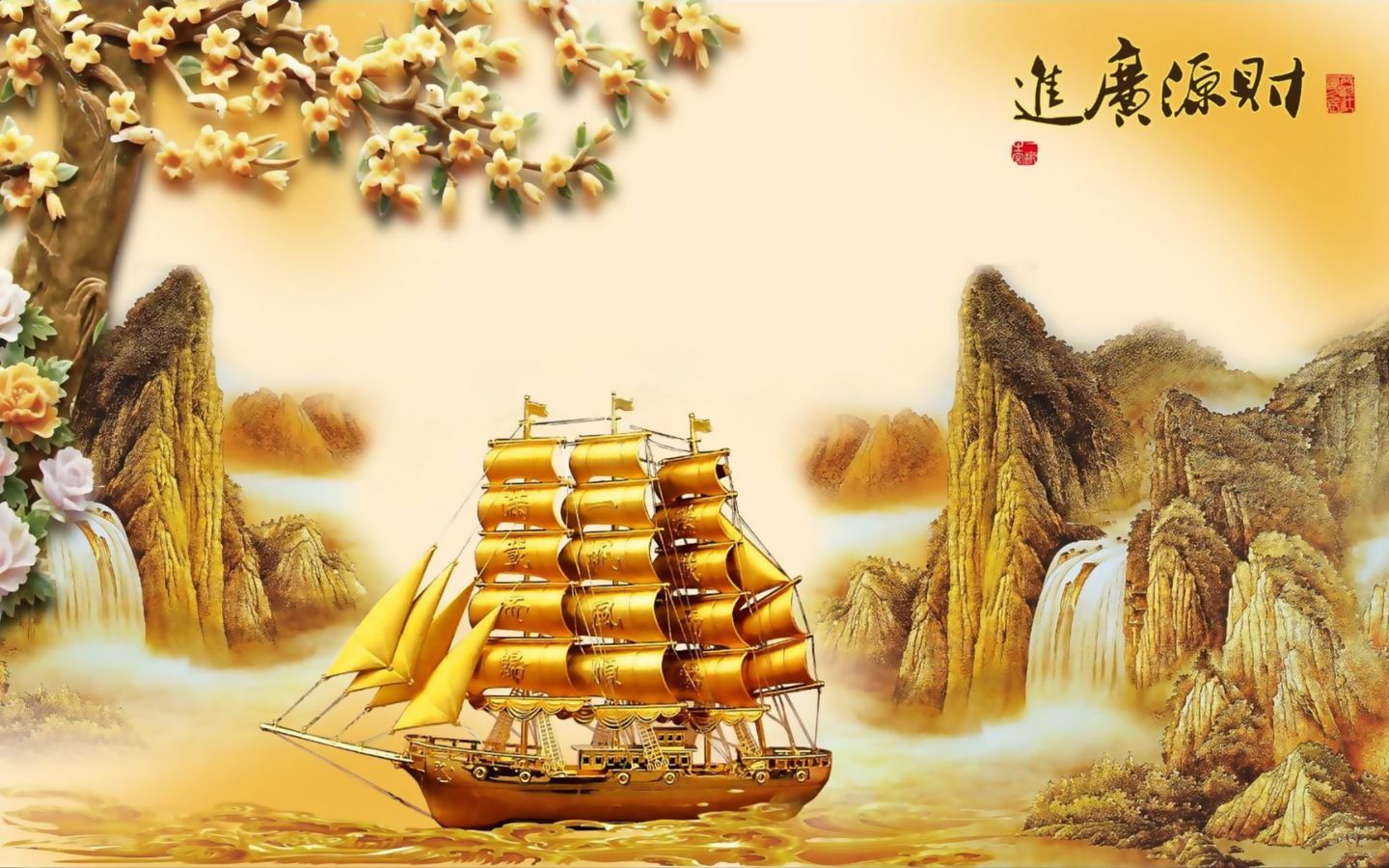 Thuyền vàng phong thủy mở lối tài lộc bền vững