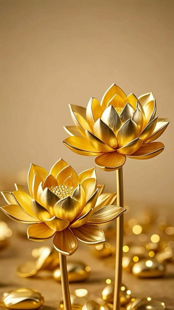 Hoa sen vàng mệnh Thổ mang năng lượng an lành