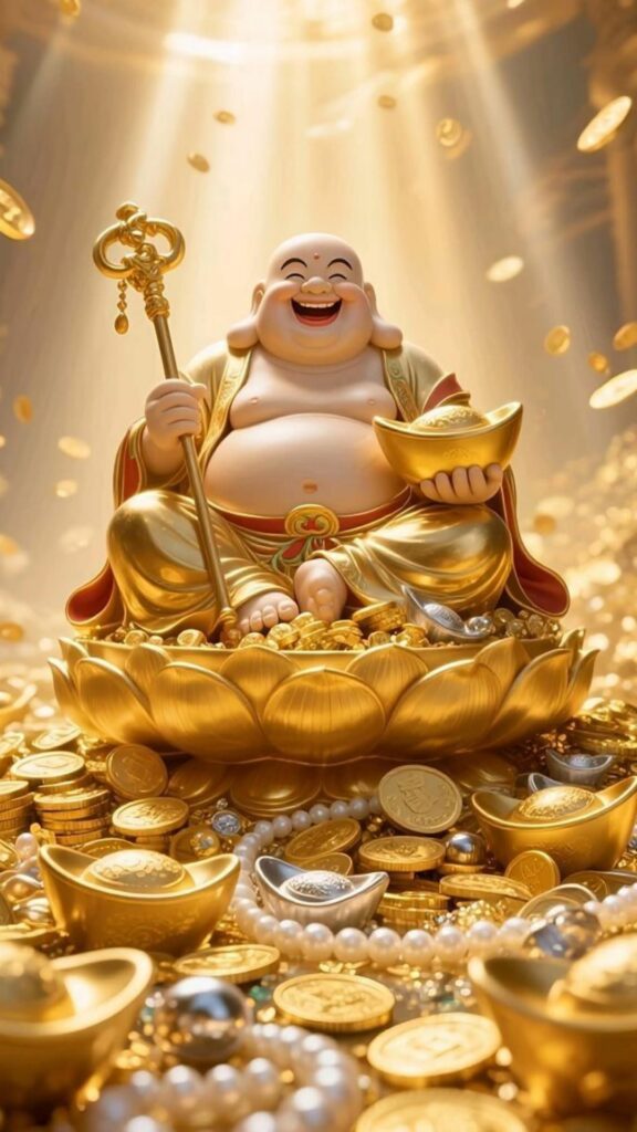 Phật Di Lặc vàng mang tài lộc bình an Thổ
