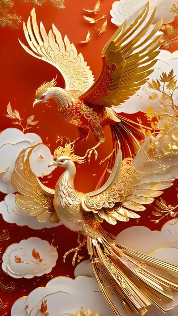 Song điểu Hỏa sinh Thổ tượng trưng thịnh vượng lâu