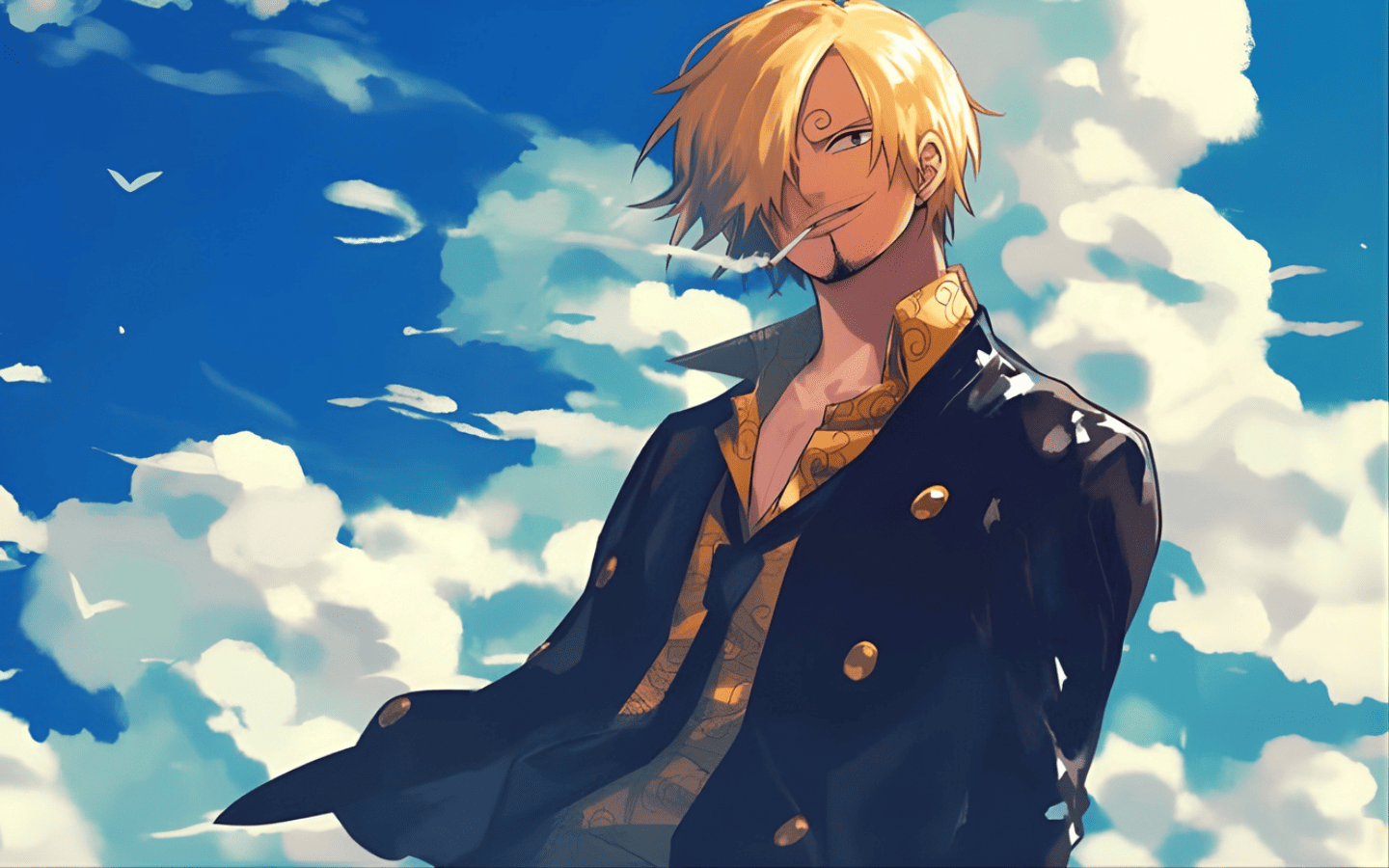 Hình nền Sanji trên nền trời xanh thẳm 