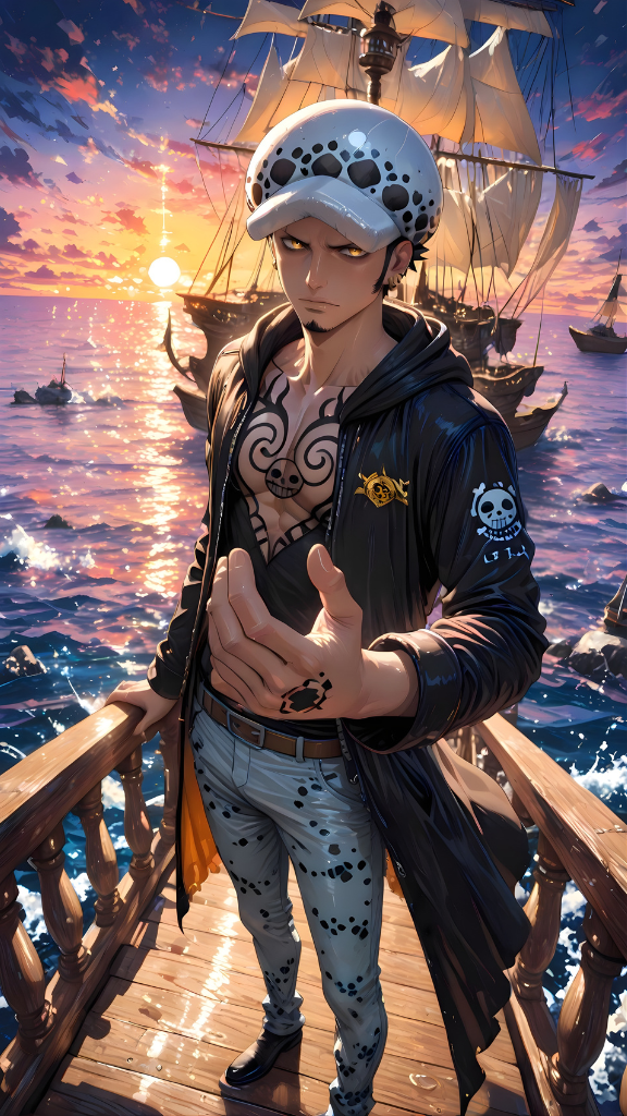 Hình nền thuyền trưởng băng Heart Pirates - Trafalgar Law
