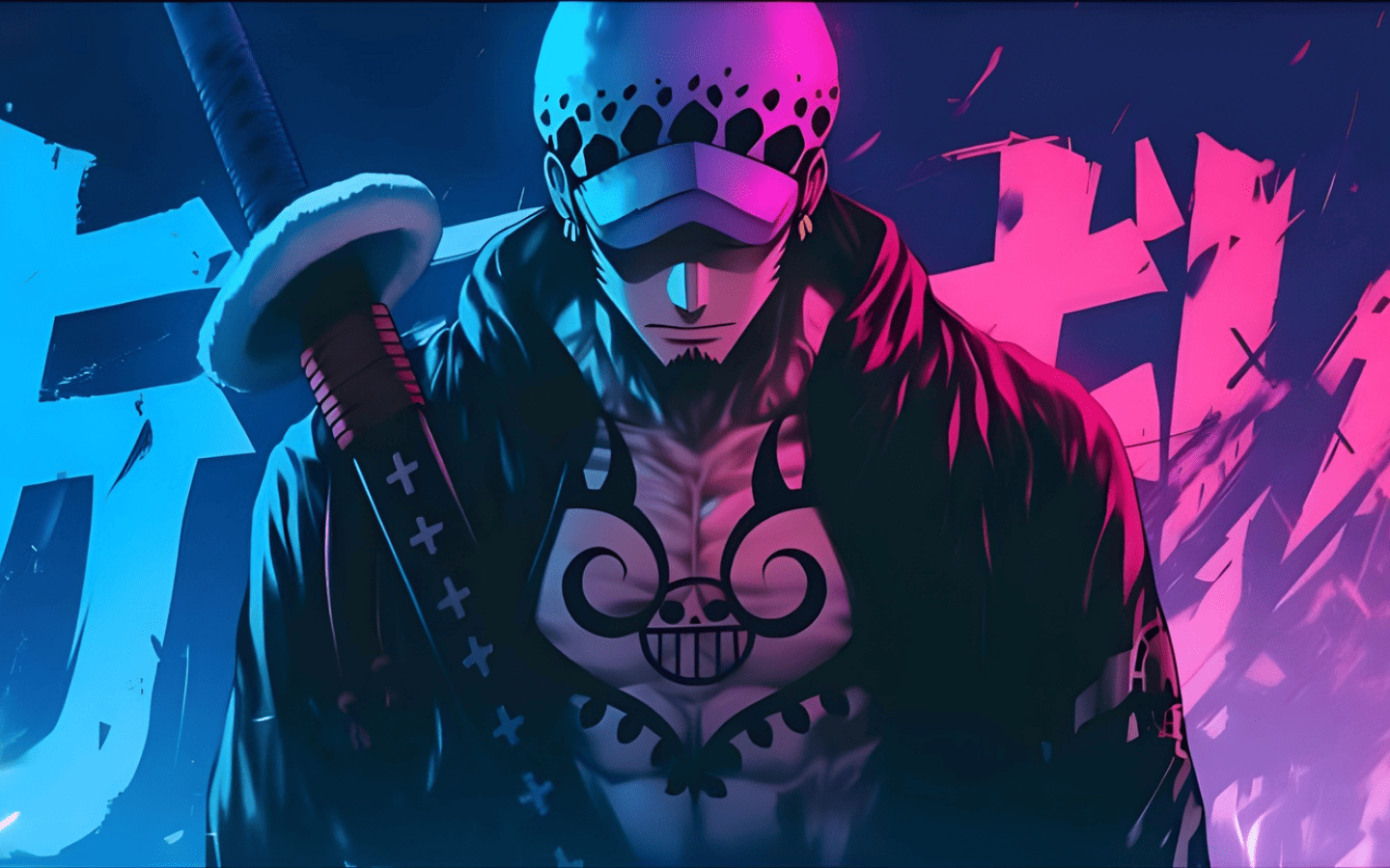 Hình nền máy tính Trafalgar Law sắc màu 