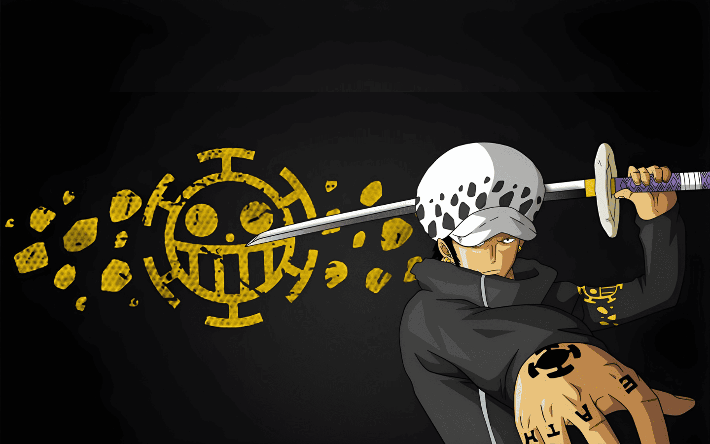 Hình nền Trafalgar Law trên nền đen huyền bí