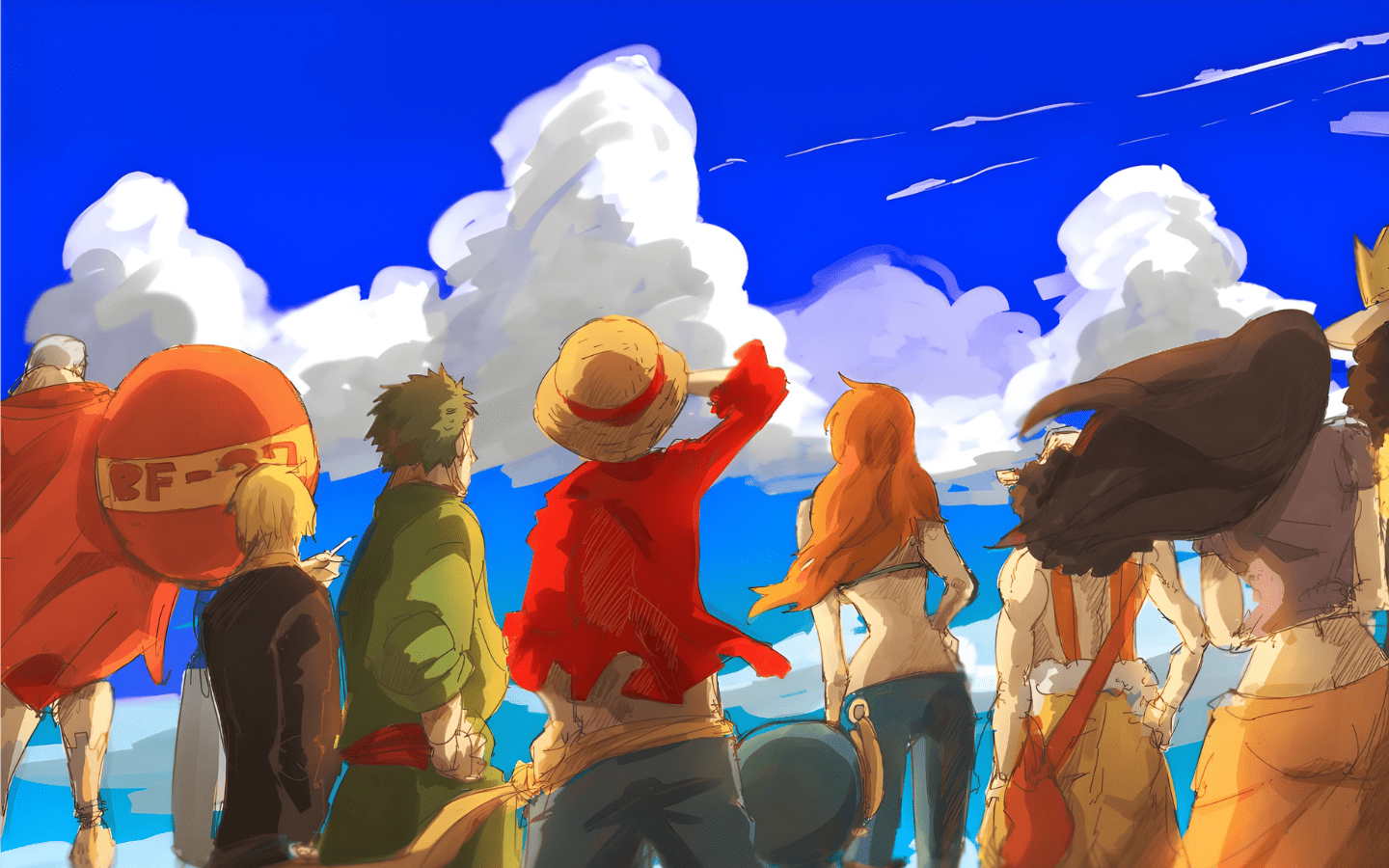 Hình nền One Piece nhìn xa xăm 