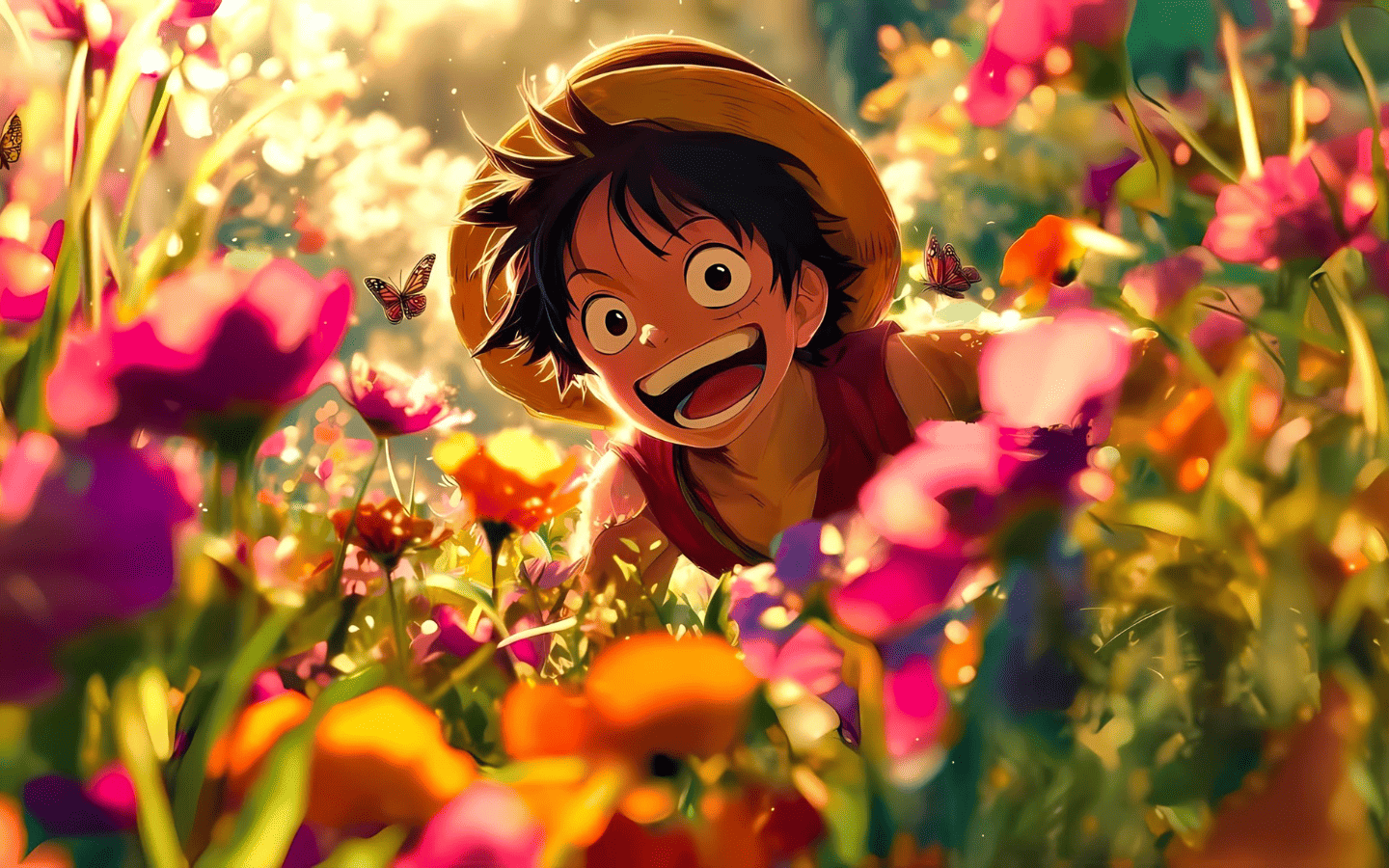 Hình nền máy tính Luffy siêu đáng yêu
