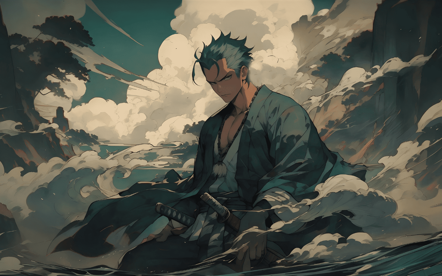 Hình nền máy tính Zoro màu tối 
