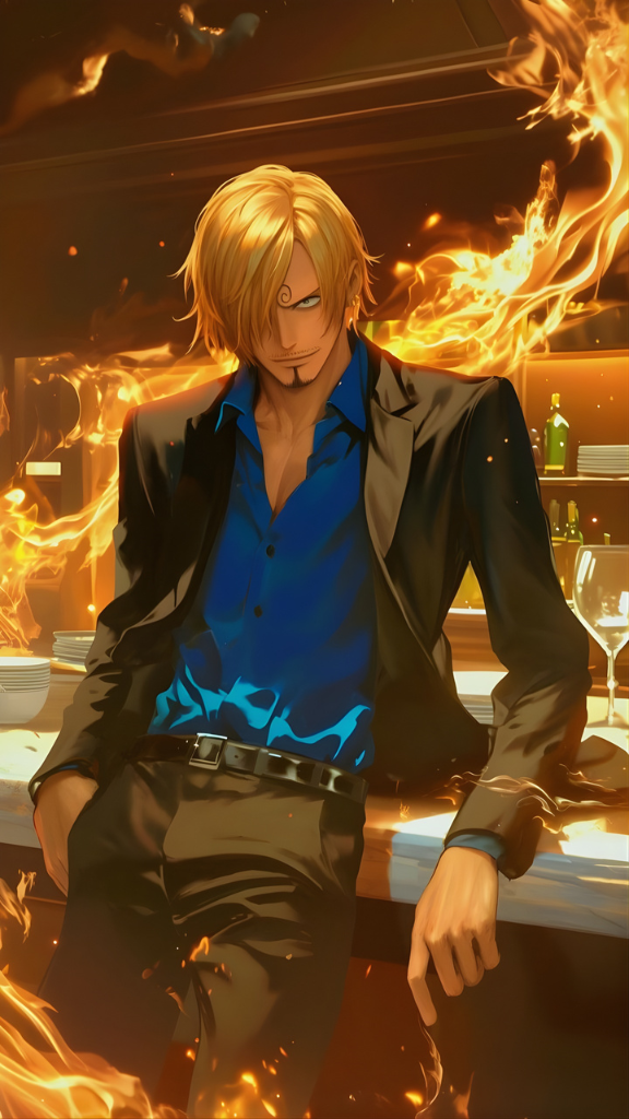 Hình nền Sanji rực lửa