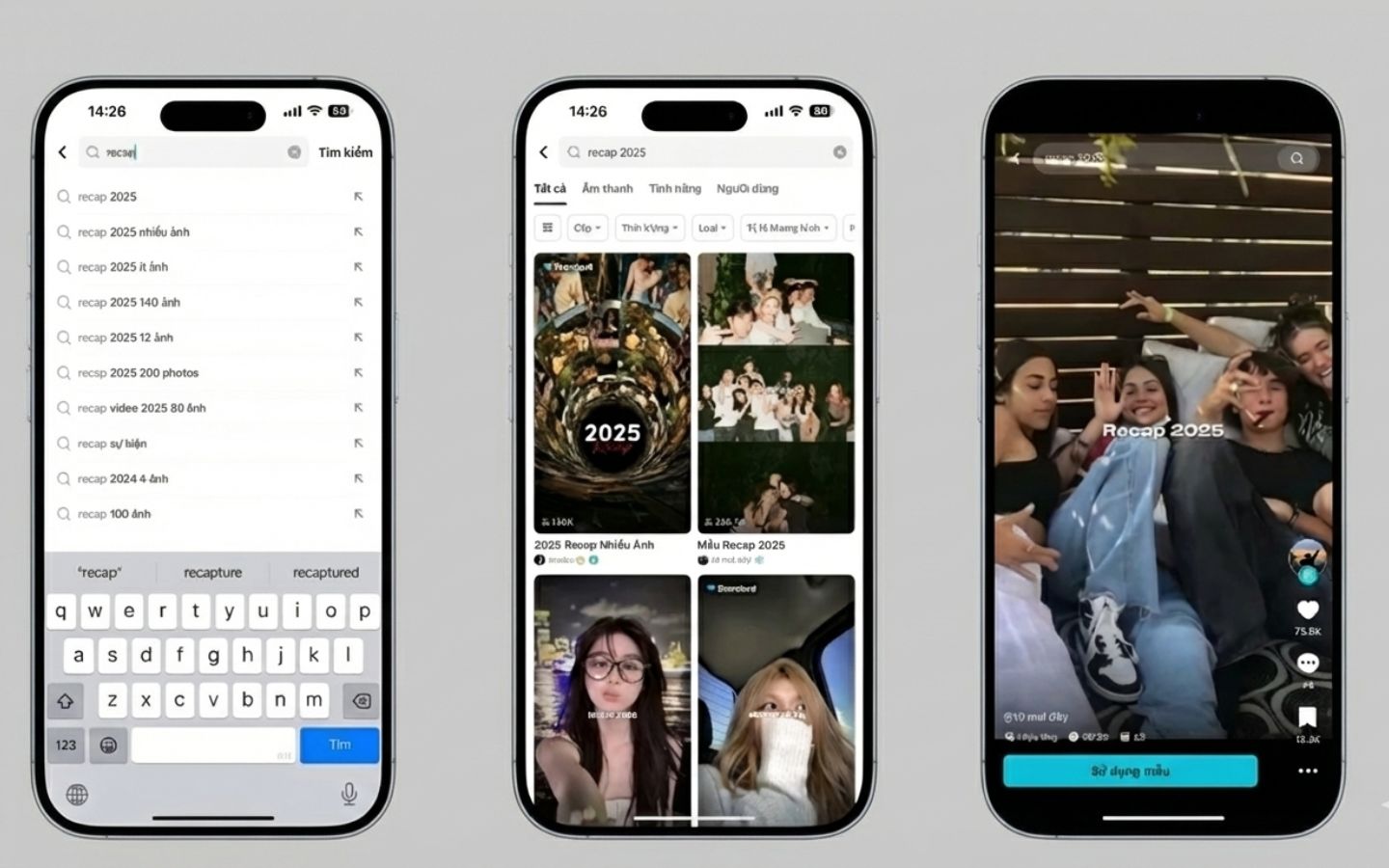Hướng dẫn sử dụng mẫu RECAP 2025 trên CapCut