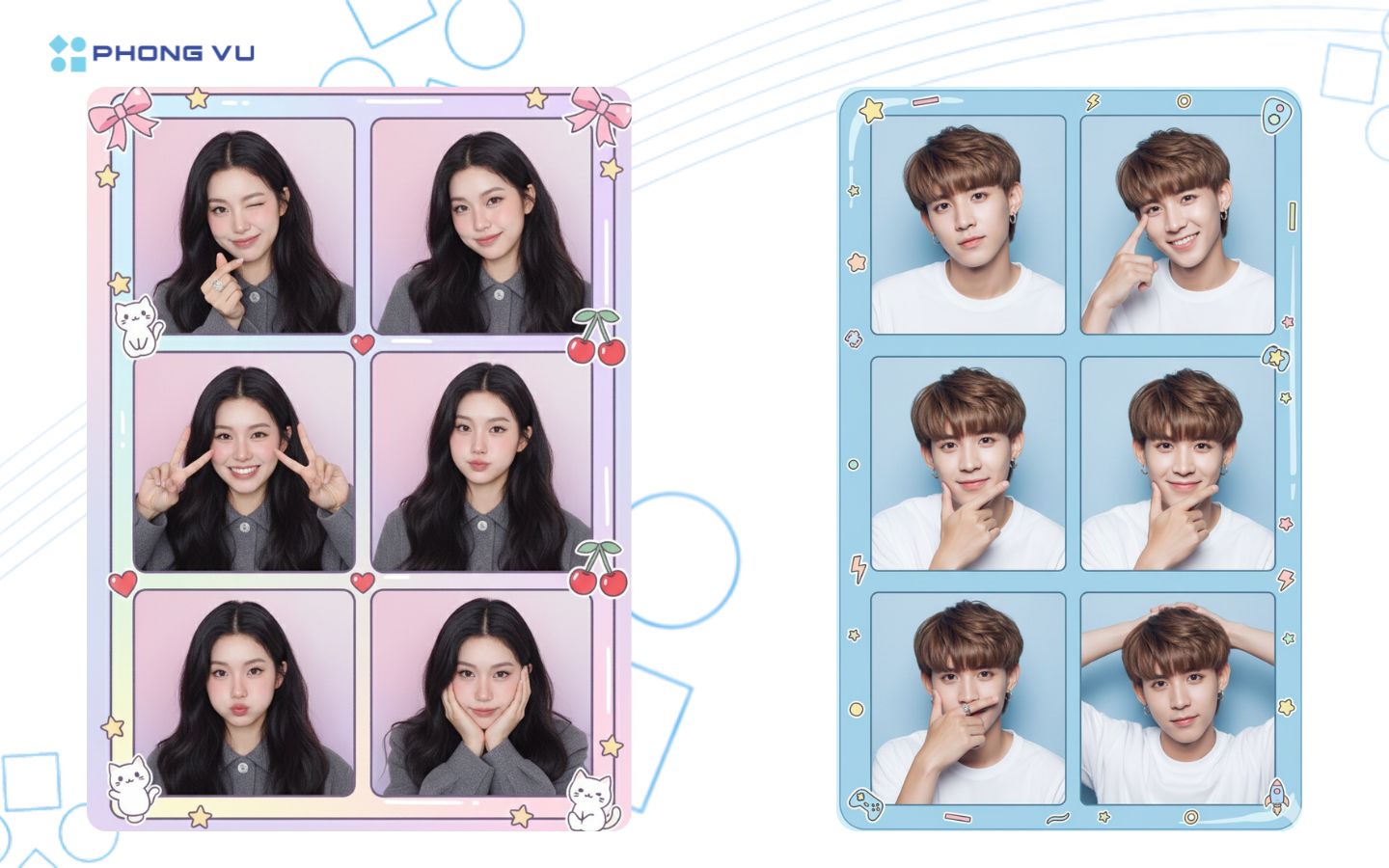 Cách tạo ảnh chụp Photobooth bằng AI Gemini cực đáng yêu 3 Prompt tạo ảnh chụp Photobooth phong cách Hàn Quốc đáng yêu