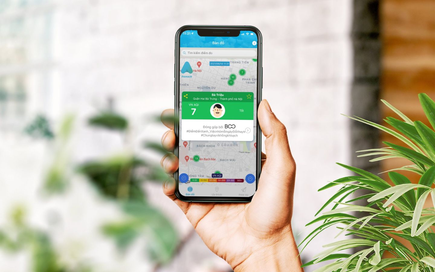Top 7 app đo chất lượng không khí ô nhiễm chính xác nhất 5 PAM Air là một app đo không khí ô nhiễm được phát triển 100% tại Việt Nam