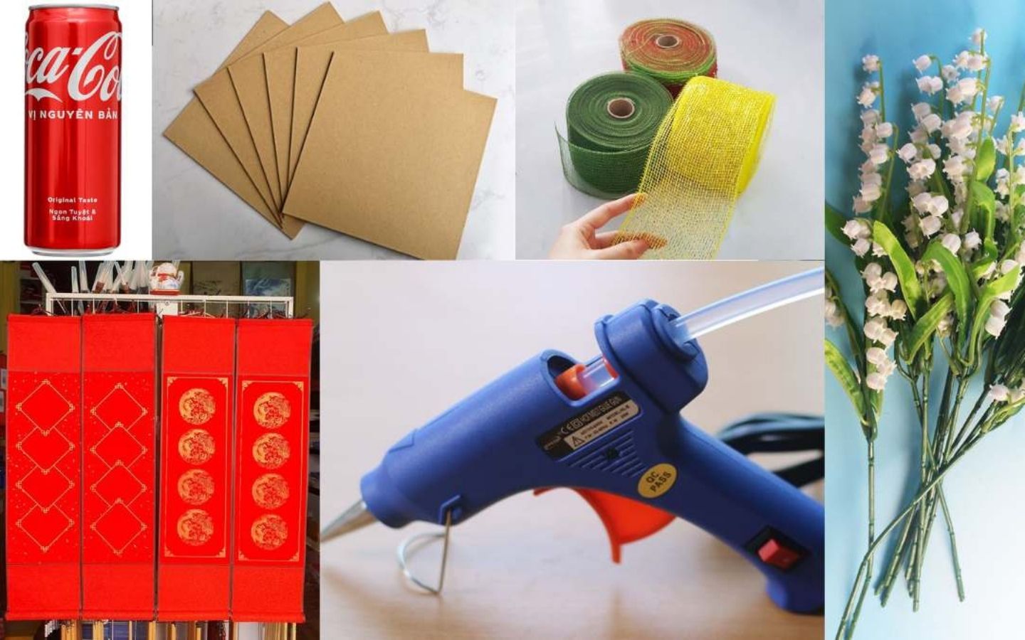 Các nguyên liệu và dụng cụ để trang trí tháp nước ngọt