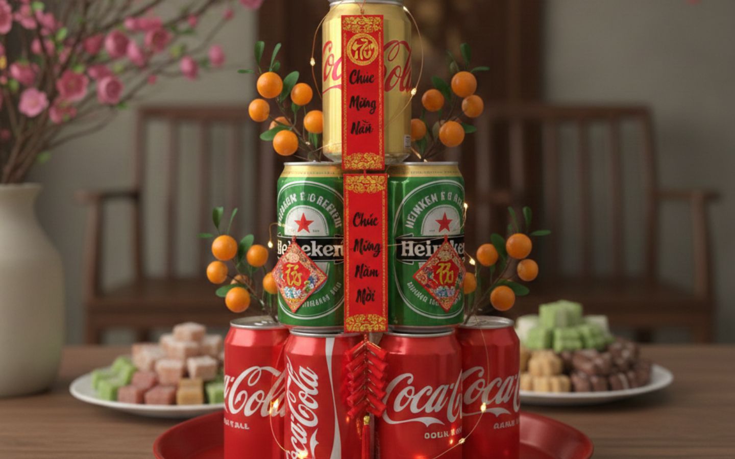 Tháp nước ngọt 3 tầng siêu ấn tượng