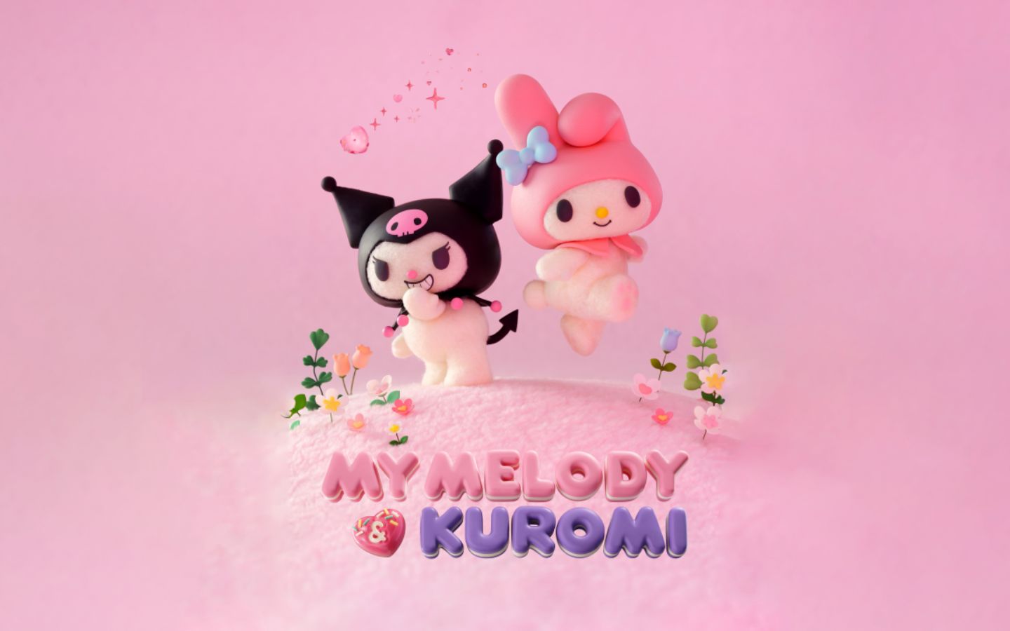 My Melody và Kuromi, cute cá tính giữa nền hồng