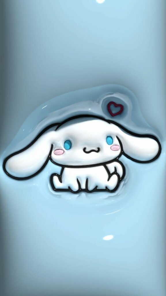 Bé Cinnamoroll nằm ngủ, tim nhỏ bay nhẹ nhàng dễ thương