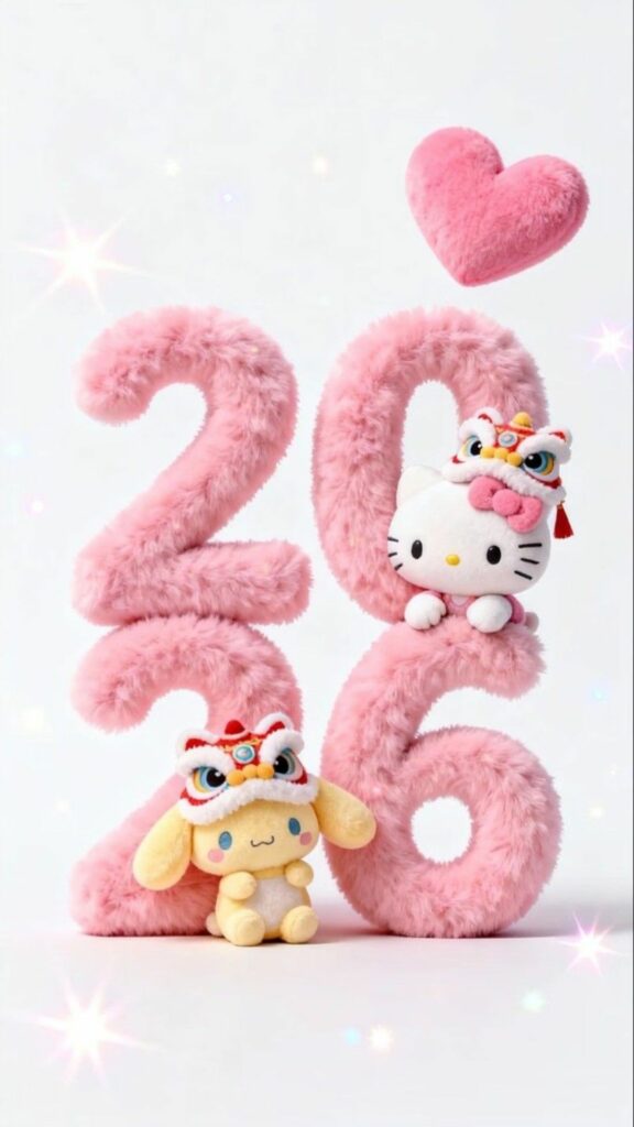 Hình nền Cinnamoroll cute phong cách mừng năm mới