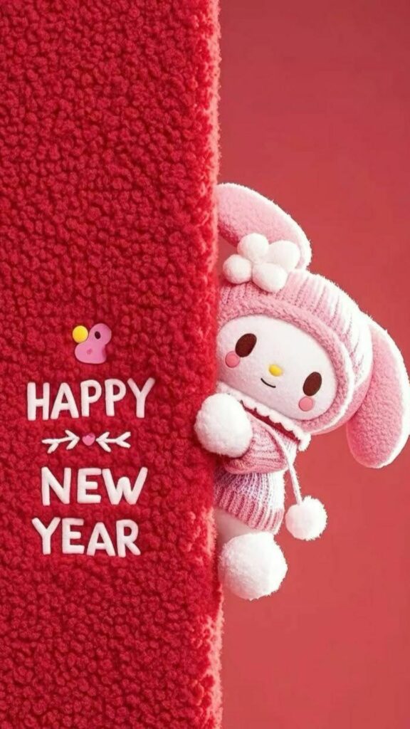 Cinnamoroll dễ thương, lời chúc Happy New Year nổi