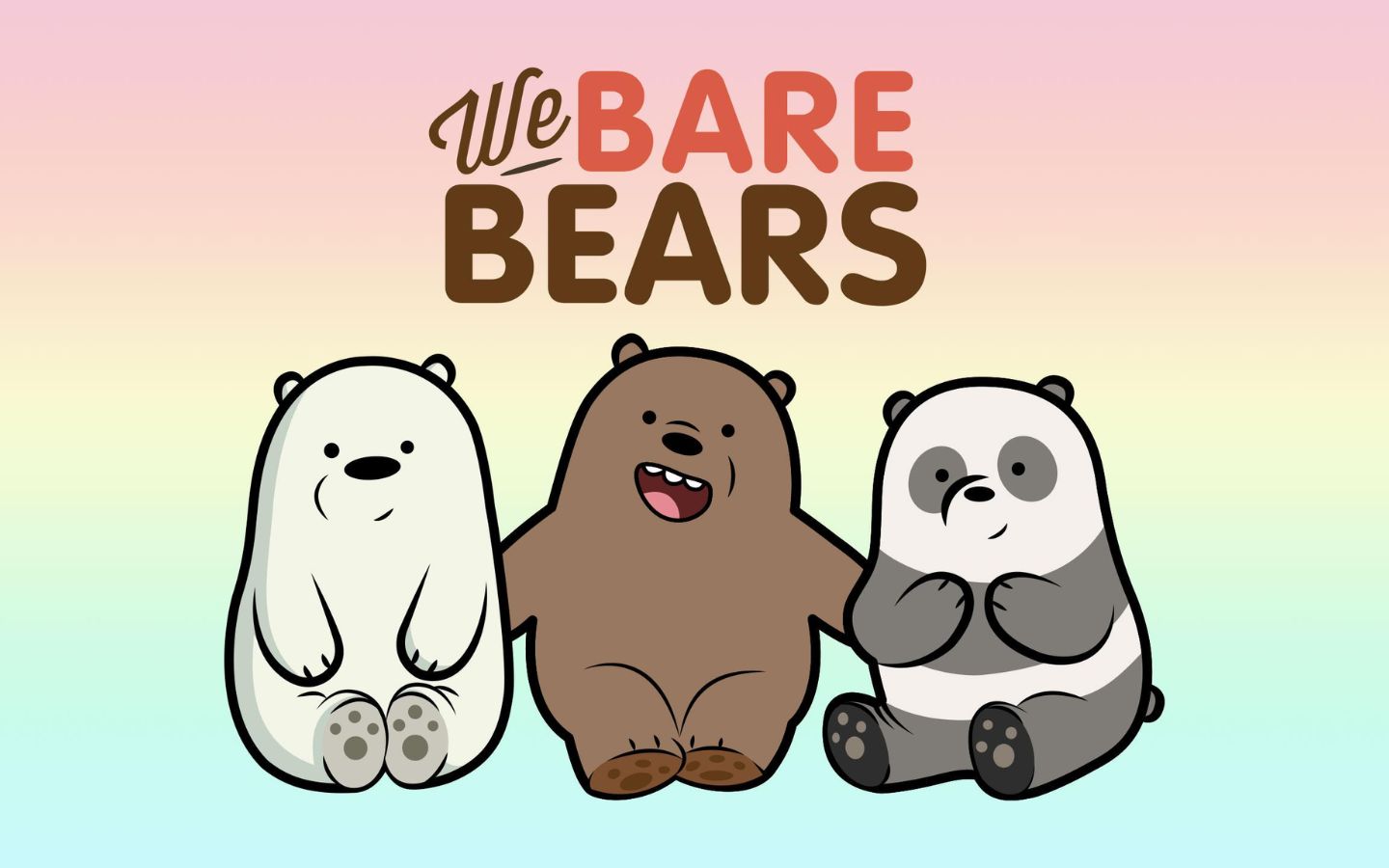 We Bare Bears ngồi cạnh nhau dễ thương