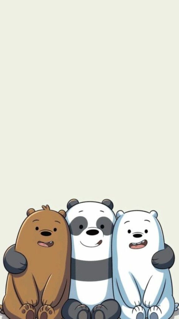Ba chú gấu ngồi cạnh nhau ấm áp