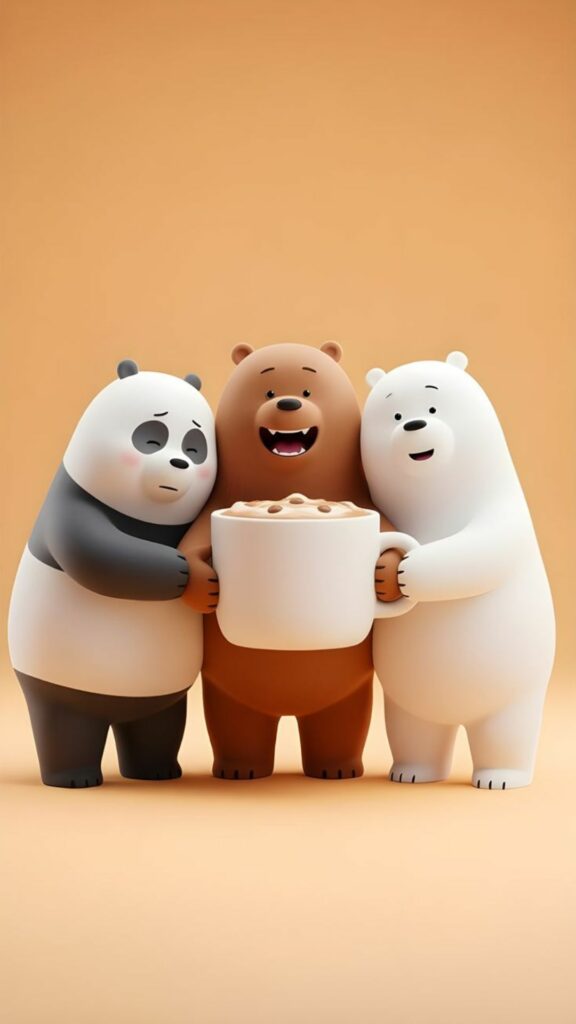Ba chú gấu cụng ly trông vui