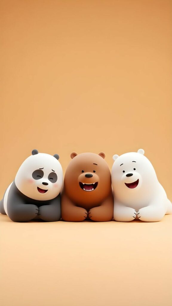 Ba chú gấu ngồi cạnh nhau thương