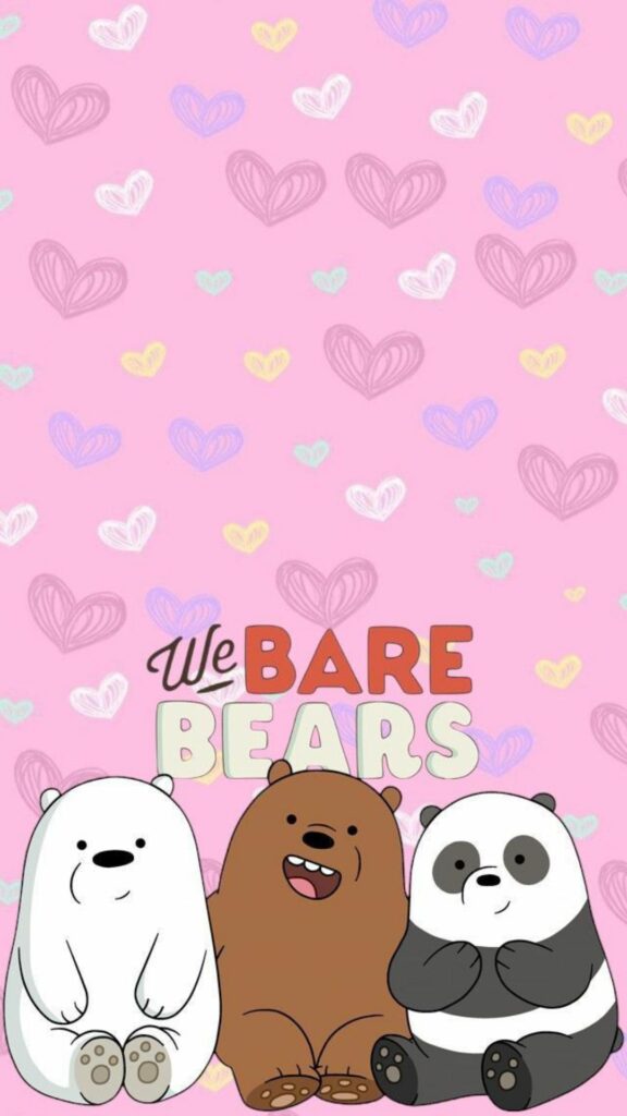 We Bare Bears nền hồng ngọt ngào