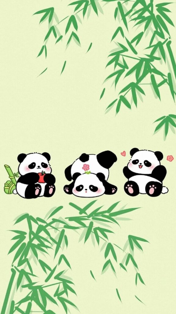 Gia đình panda bên rừng tre xanh