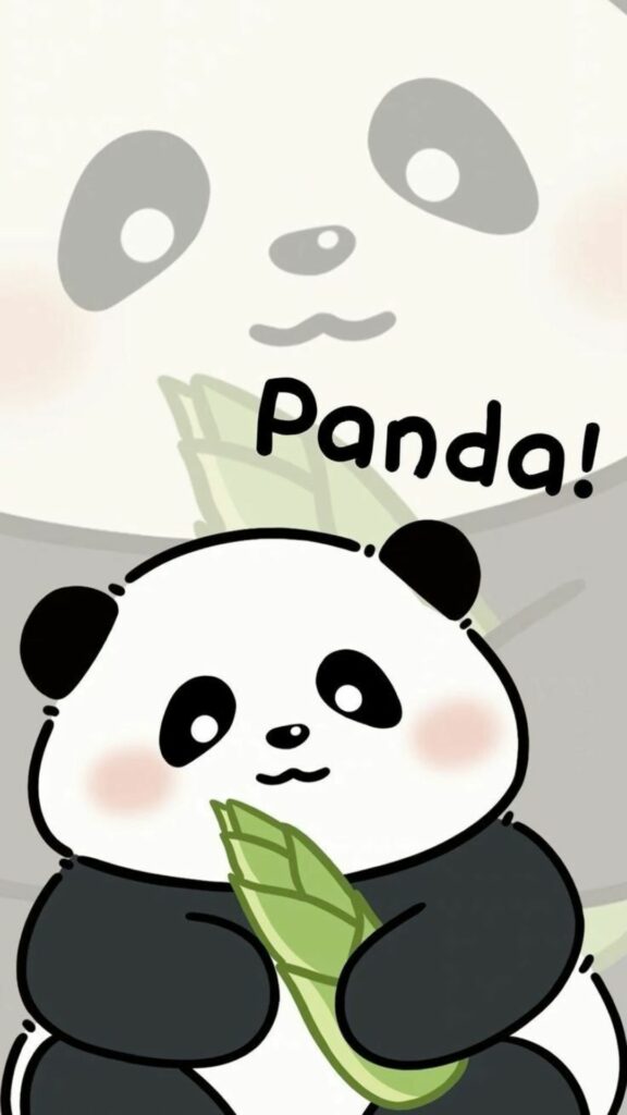 Hình nền gấu cute Panda ăn tre nhìn hiền lành