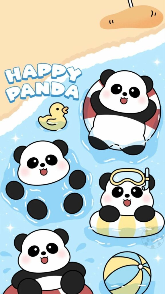 Happy panda hoạt hình vui tươi sáng