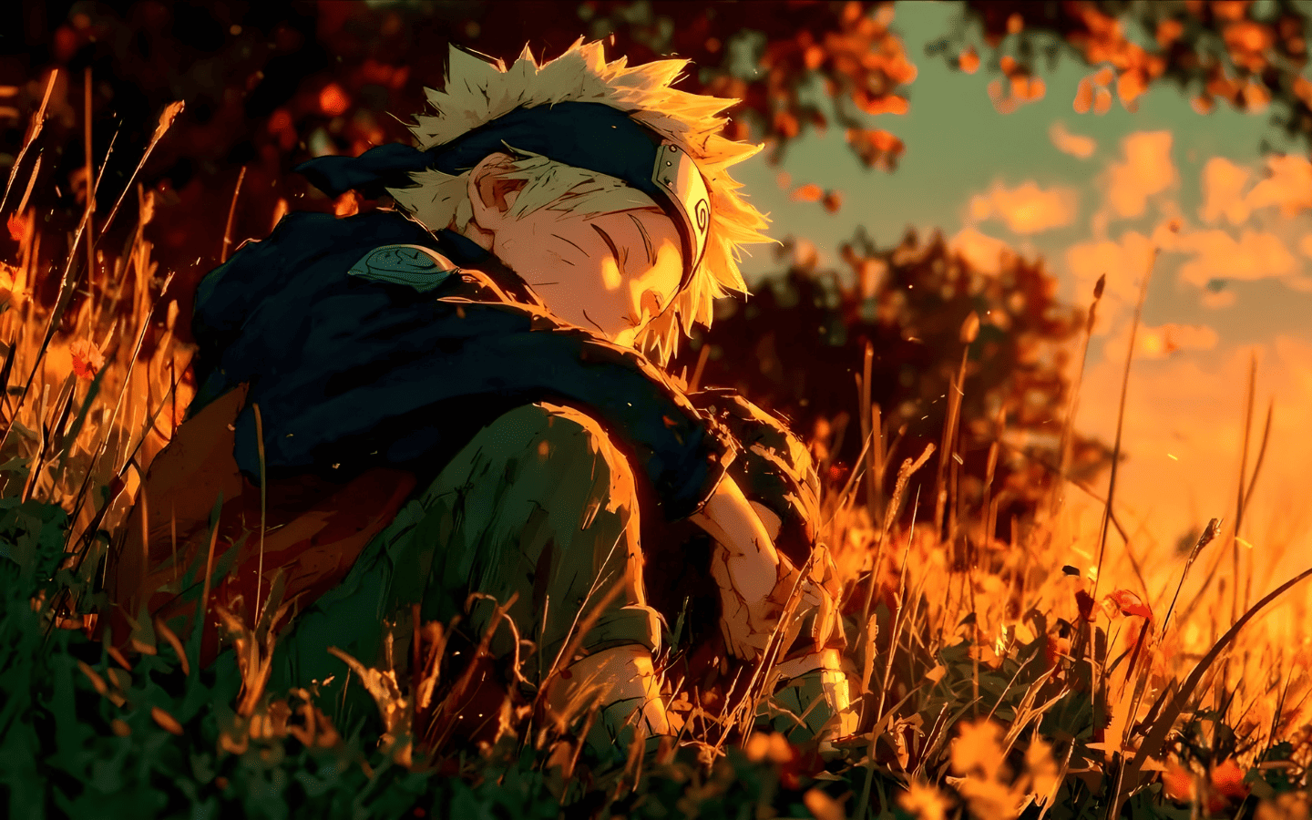 Hình nền Naruto Uzumak trong nắng vàng 