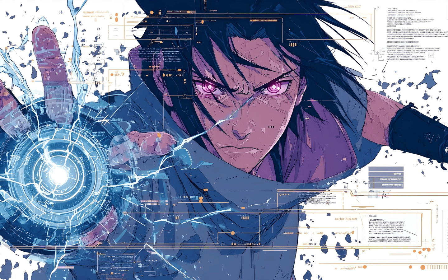 Hình nền Sasuke dạng phác thảo vẽ 