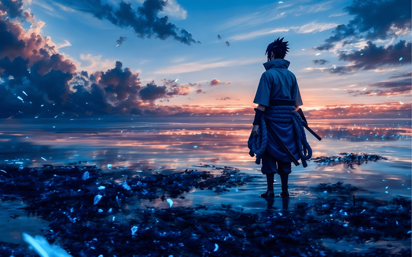Hình nền Sasuke nhìn biển cả 