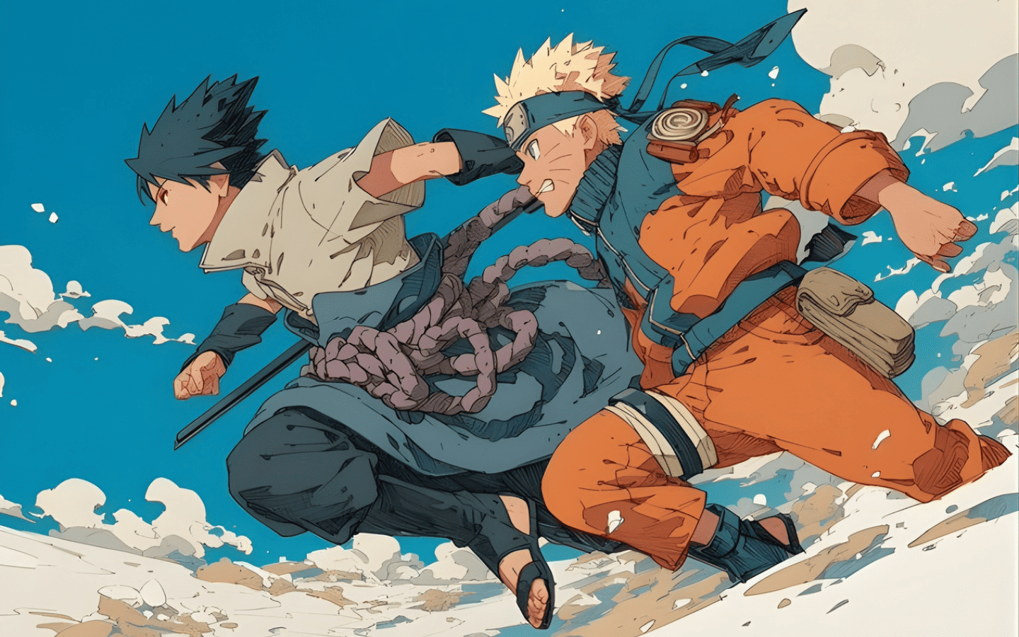 Hình nền Naruto vs Sasuke 4K