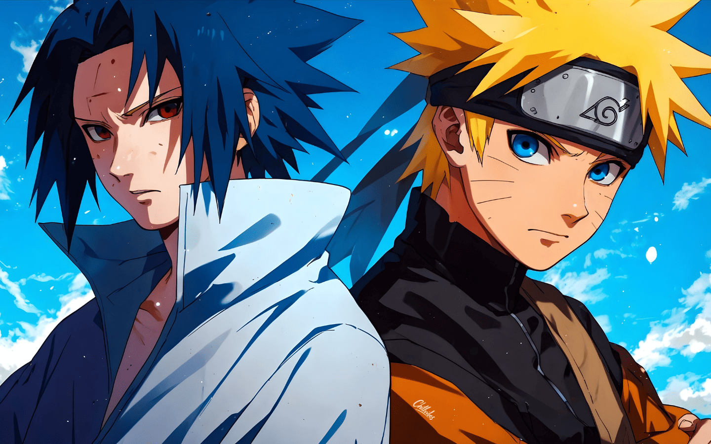 Hình nền Naruto vs Sasuke siêu cool 