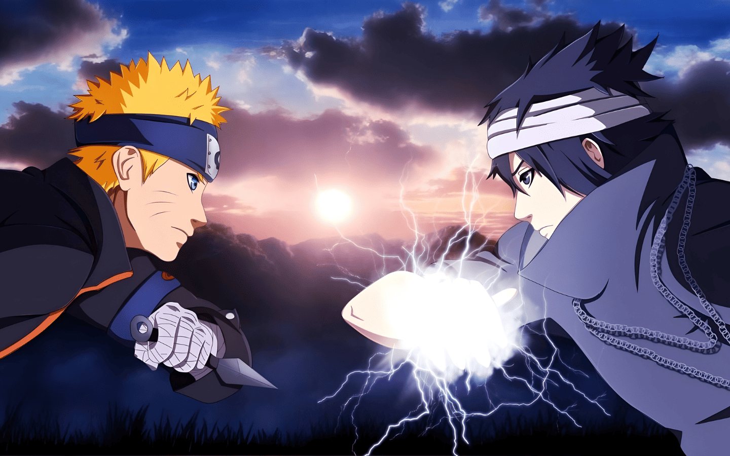 Hình nền cuộc đối đầu Naruto vs Sasuke