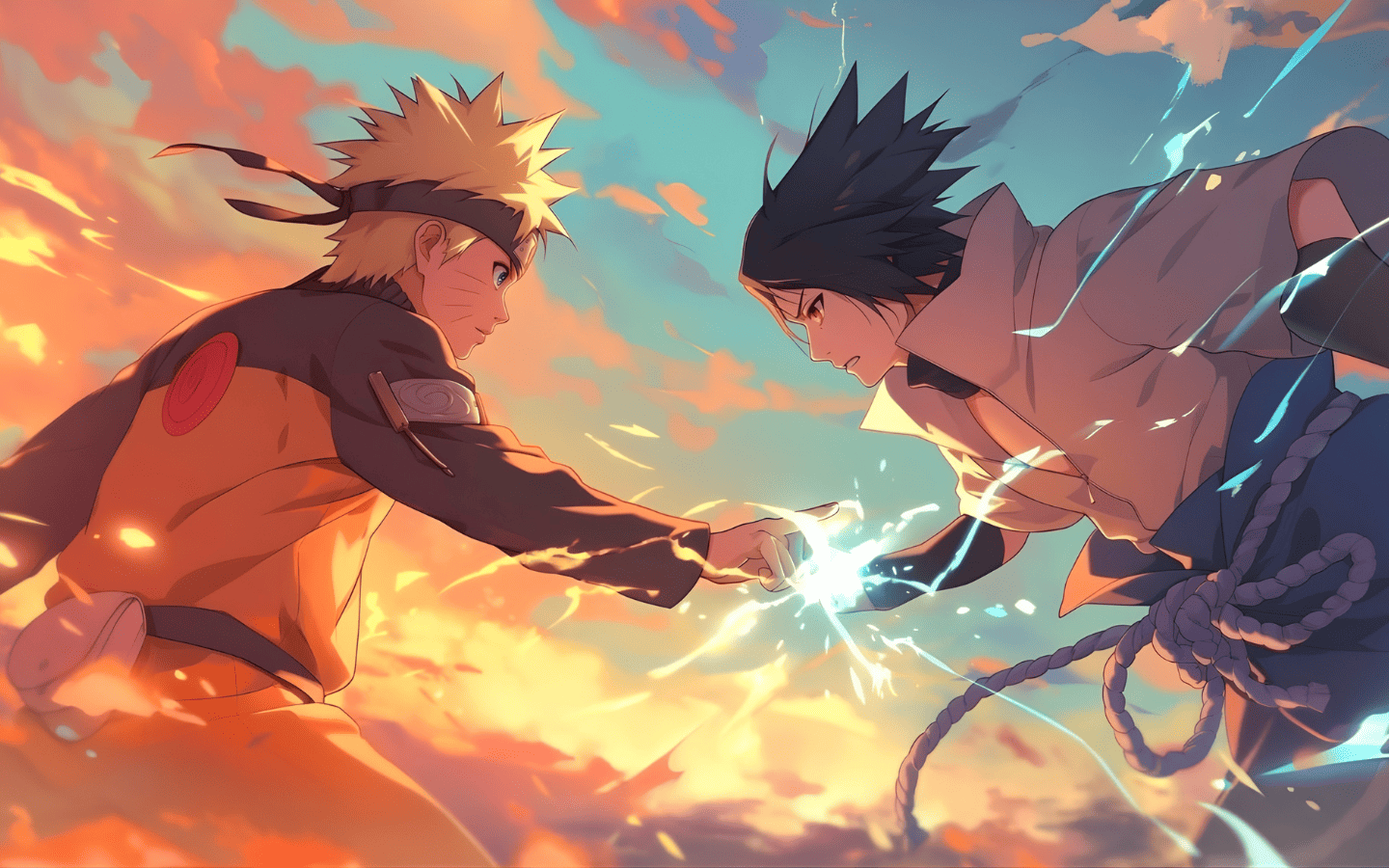 Hình nền trận chiến Naruto vs Sasuke