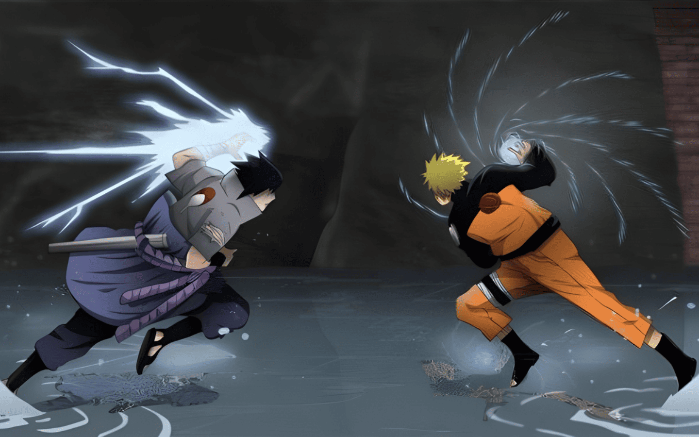 Hình nền Naruto vs Sasuke chiến đấu