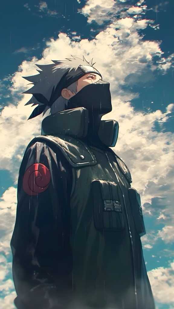 Hình nền nhân vật Kakashi Hatake dưới bầu trời