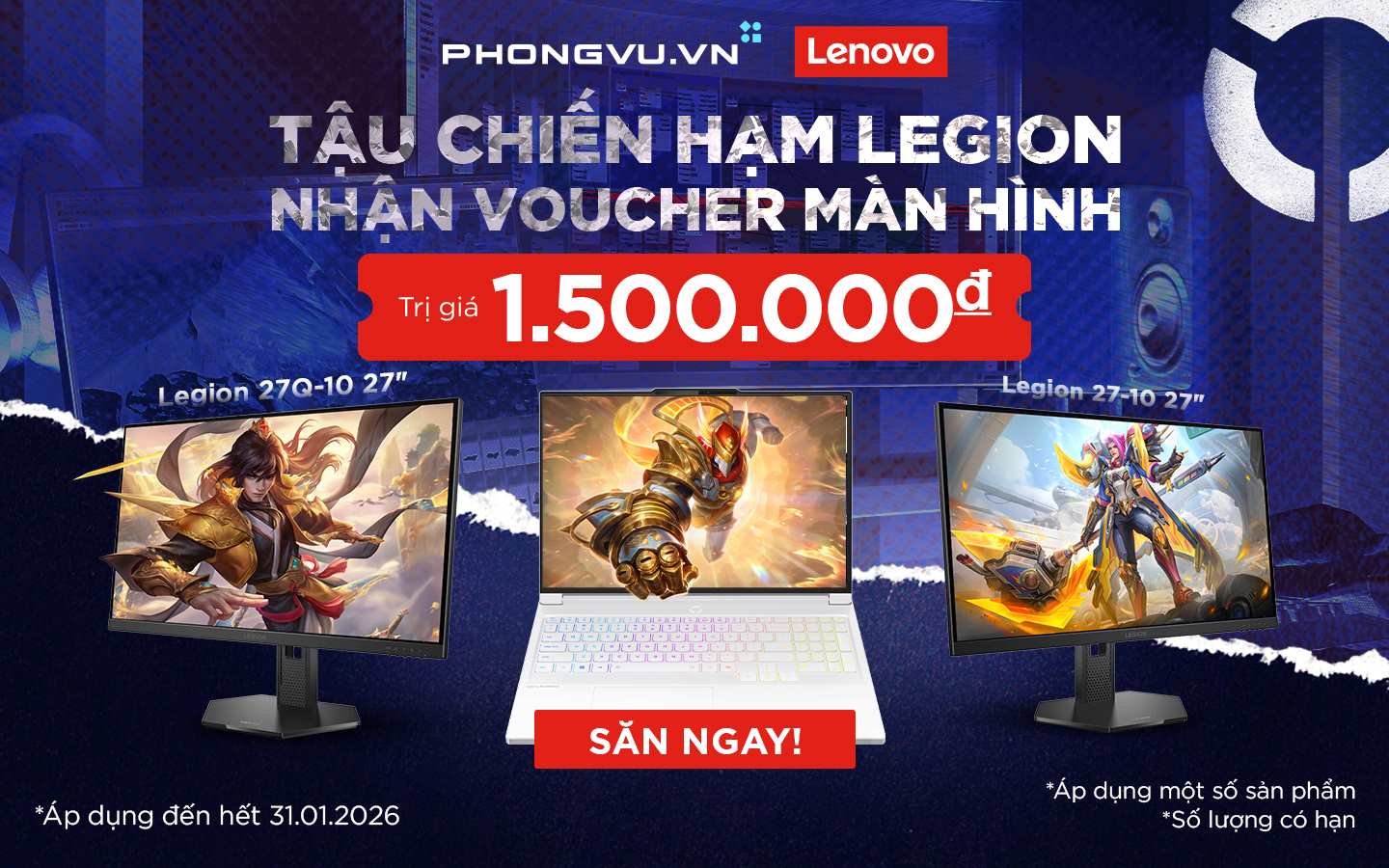 Mua laptop Legion, nhận voucher màn hình lên đến 1,5 triệu đồng 1 Mua laptop Legion, nhận voucher màn hình lên đến 1,5 triệu đồng