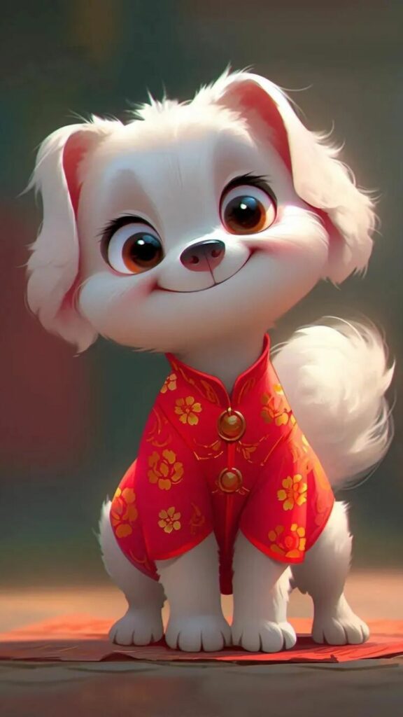Chó nhỏ diện áo xuân đáng yêu